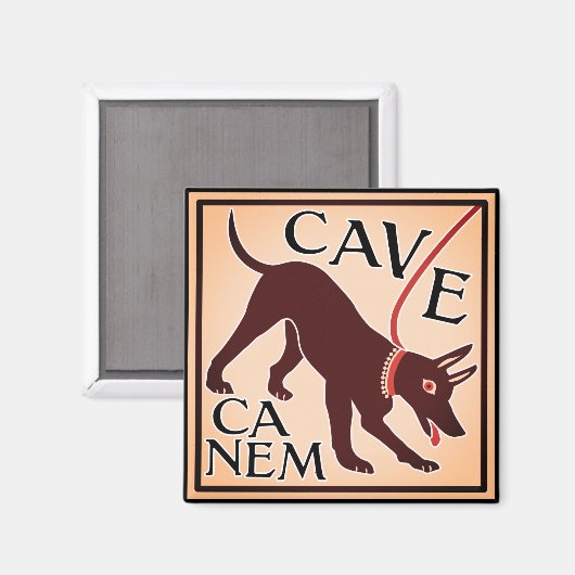 Aimant Méfiez-vous du chien "Cave Canem" Image gréco-roma (Recto/Verso)