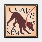 Aimant Méfiez-vous du chien "Cave Canem" Image gréco-roma (Devant)