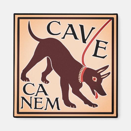 Aimant Méfiez-vous du chien "Cave Canem" Image gréco-roma (Devant)