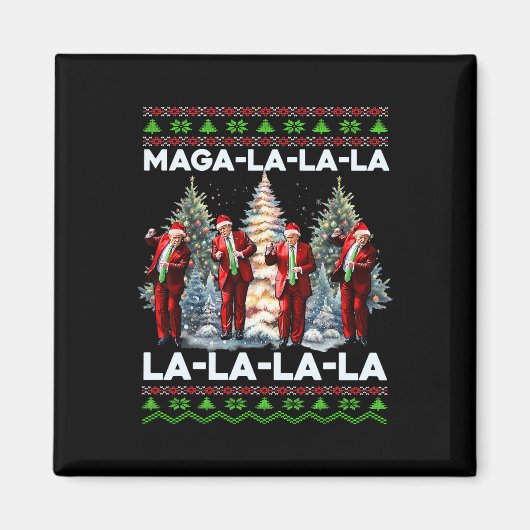 Aimant Mega La La Donald Trump Potus 47 Mauvais Noël (Devant)
