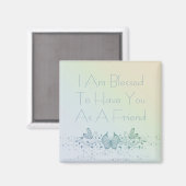 Aimant Meilleur Ami Beau Papillon Bleu Vert (Recto/Verso)