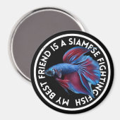 Aimant Meilleur ami Blue Red Betta Fish (Recto/Verso)