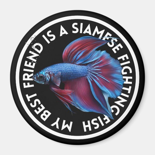 Aimant Meilleur ami Blue Red Betta Fish (Devant)