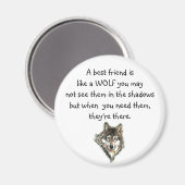 Aimant Meilleur Ami Citation Inspirationnelle Loup, Loups (Recto/Verso)