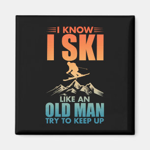 Aimant Meilleur Art Ski Pour Grand-Père Hommes Ski Ski Sk