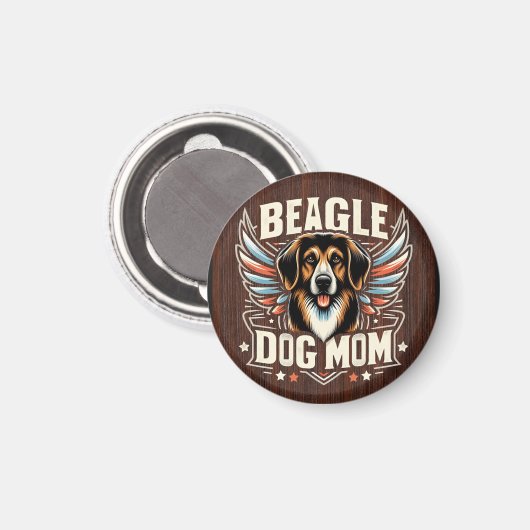 Aimant Meilleur Beagle Chien Maman Ever - Beagle Amoureux (Recto/Verso)