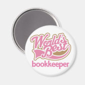 Aimant Meilleur Bookkeeper des Mondes Rose Cute (Recto/Verso)