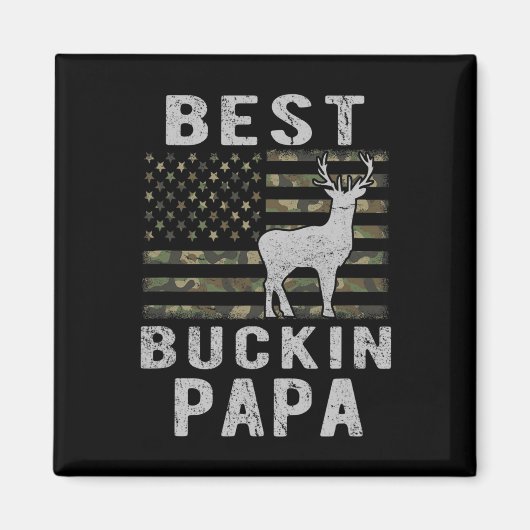 Aimant Meilleur Bucking Papa Camouflage Drapeau Américain (Devant)
