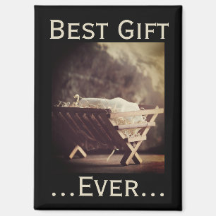 Aimant Meilleur cadeau Ever Noël Baby in Manger