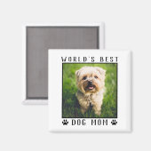 Aimant Meilleur cadre photo de maman Empreinte de patte d (Recto/Verso)