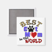 Aimant Meilleur chat Maman dans le monde Cadeaux pour la (Recto/Verso)