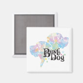 Aimant Meilleur chien "coloré" (Recto/Verso)
