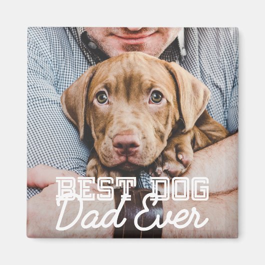 Aimant Meilleur Chien Papa Jamais Moderne Personnalisé An (Devant)