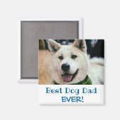 Aimant Meilleur Chien Papa Jamais Photo (Recto/Verso)