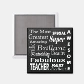 Aimant Meilleur Enseignant Chalkboard Sous Typographie Ar (Recto/Verso)