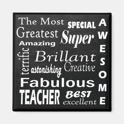Aimant Meilleur Enseignant Chalkboard Sous Typographie Ar (Devant)