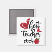 Aimant Meilleur enseignant jamais typographie (Recto/Verso)