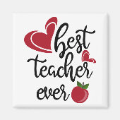 Aimant Meilleur enseignant jamais typographie (Devant)