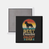 Aimant Meilleur Frenchie Daddy Jamais Retro Sunset Vintag (Recto/Verso)
