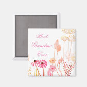 Aimant Meilleur grand-mère jamais floral (Recto/Verso)