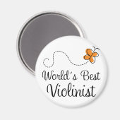 Aimant Meilleur Monde Violoniste Orange (Recto/Verso)