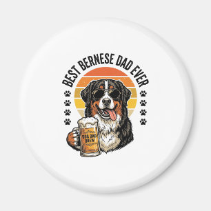 Aimant Meilleur Papa Bernois Vintage T-Shirt Bière Chien