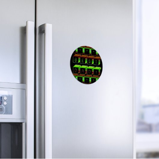 Aimant Meilleur papa bloque le texte Brown et jaune