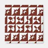 Aimant Meilleur papa Brown Motif rouge (Devant)