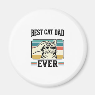 Aimant Meilleur Papa Chat Vintage Design pour Amateur de