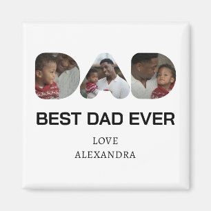 Aimant Meilleur Papa Collage Photo Cadeau pour Papa