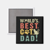 Aimant Meilleur papa de chat au monde (Recto/Verso)