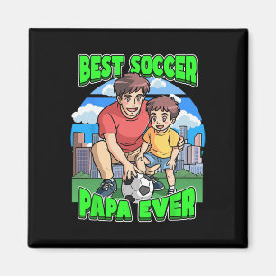 Aimant Meilleur Papa de Football Célébrez la Fête des Pèr