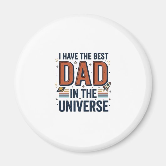 Aimant Meilleur papa de l'univers conception vectorielle (Devant)