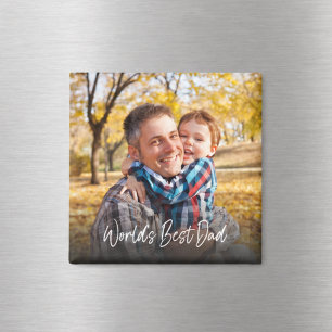 Aimant Meilleur Papa du Monde Photo Personnalisée