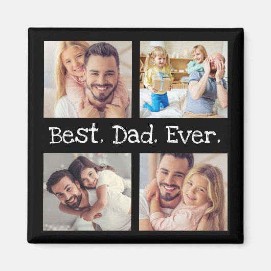 Aimant Meilleur papa Ever 4 photo Collage de photos Garde (Devant)
