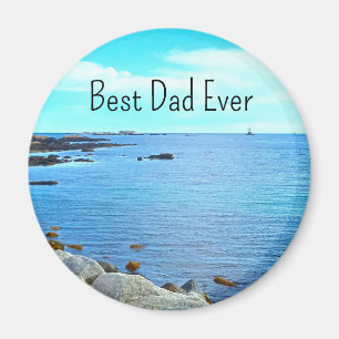 Aimant Meilleur papa Ever Blue Ocean Photo Azure Sky