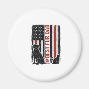 Aimant Meilleur Papa Fourrure Drapeau Vintage T-Shirt Chi