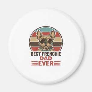 Aimant Meilleur Papa Frenchie Ever Vintage Bulldog Shirt_