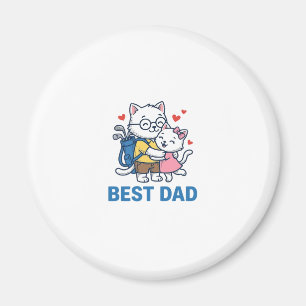 Aimant Meilleur Papa Golf Chat Câlin Mignon Design Vector