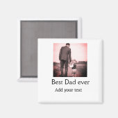 Aimant Meilleur papa jamais ajouter nom image fête des pè (Recto/Verso)