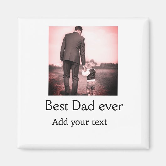Aimant Meilleur papa jamais ajouter nom image fête des pè (Devant)
