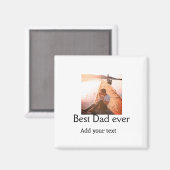 Aimant Meilleur papa jamais ajouter nom image fête des pè (Recto/Verso)
