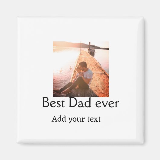 Aimant Meilleur papa jamais ajouter nom image fête des pè (Devant)
