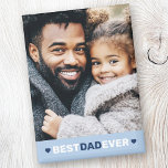 Aimant Meilleur papa jamais coeur photo bleu fête des pèr<br><div class="desc">Aimant frigo avec votre photo personnalisée et le texte "Meilleur papa jamais" ci-dessous flanqué de coeurs bleu foncé sur un arrière - plan bleu clair.</div>