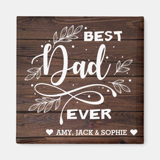 Aimant Meilleur Papa Jamais Custom Modern Script Magnat (Devant)