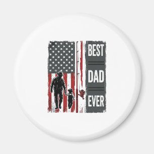 Aimant Meilleur Papa Pêche Drapeau Vintage Vector Design_
