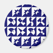 Aimant Meilleur papa Wild Texte Motif & Étoiles Bleu & Bl (Devant)