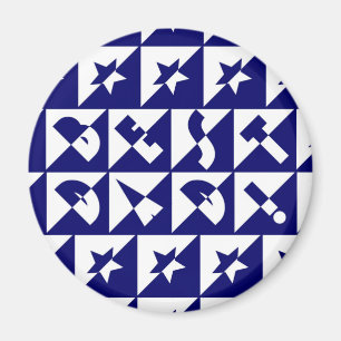 Aimant Meilleur papa Wild Texte Motif & Étoiles Bleu & Bl