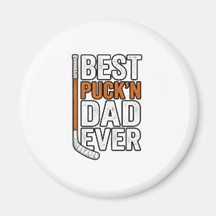 Aimant Meilleur Père de Hockey Puck'n Papa Vector Design_