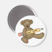 Aimant Meilleur professeur d'ours et de crayon (Recto/Verso)